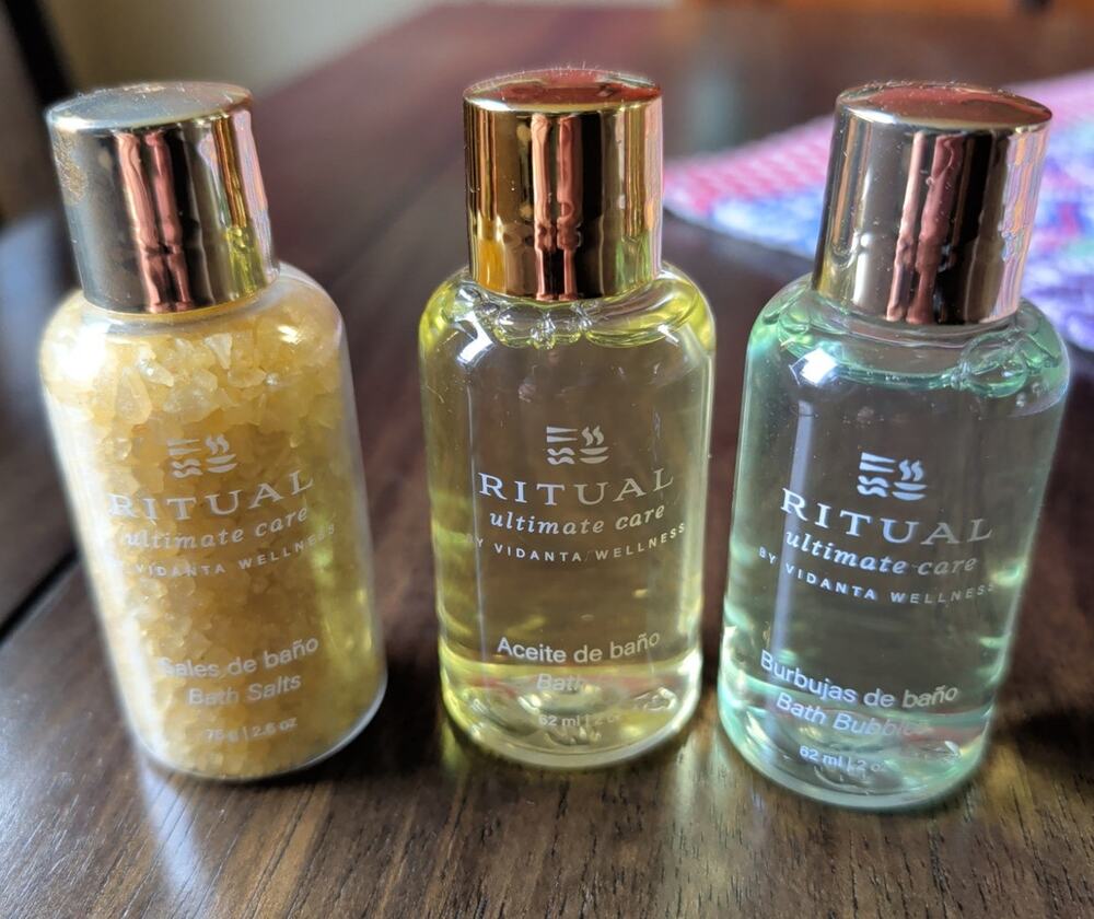 Ritual Ultimate Care Vidanta Wellness Travel Bath Set Trio Salts Oil Bubble Bath